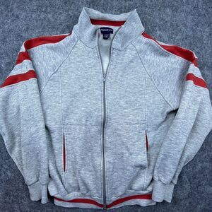 Vintage‎ Claybrooke Sport Sweatshirt Womens Medium Red Stripe Full Zip Retro